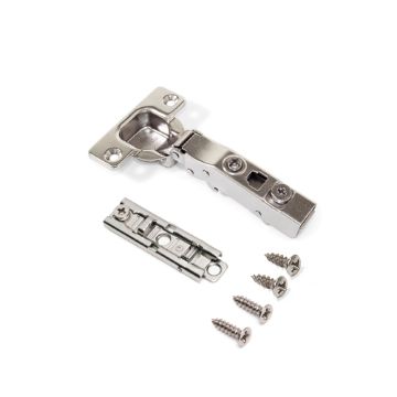 Kit full overlay hinge X91 with soft close and straight plate