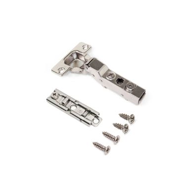 Kit half overlay hinge X91 with soft close and straight plate