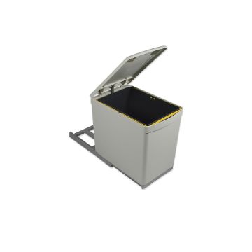 Contenedor de reciclaje de fijación inferior y extracción manual con 1 vaso de 16 litros y tapa automática