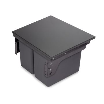 Recycle 2 x 24 L recycling bin for kitchen with lateral fastening and manual extraction