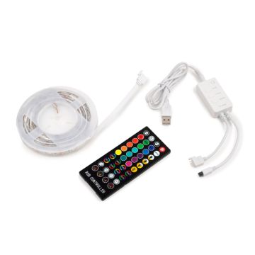 Kit de tira LED RGB Octans USB con control remoto y control WIFI mediante APP (5V DC)